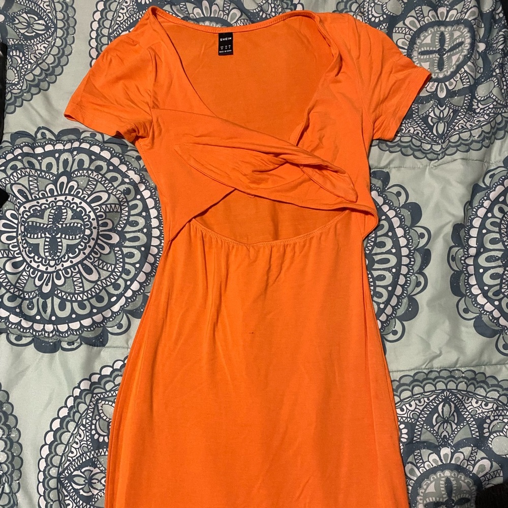 Neon Orange Mini Dress